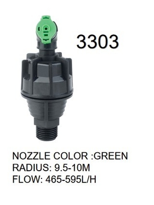 Spruzzatore d'acqua medio Agricoltura Irrigazione ugello rotante a 360 gradi R10 a sbocco multiplo