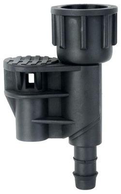 Ingegneria di uso quotidiano Parti di irrigazione di materie plastiche Micro spruzzatore nero connettore di medio raggio